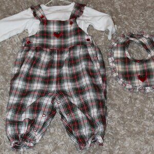 Baby Place Beautiful Plaid Bibs & Bib (6-9 mths.) Almost Vintage/VERY GOOD SHAPE